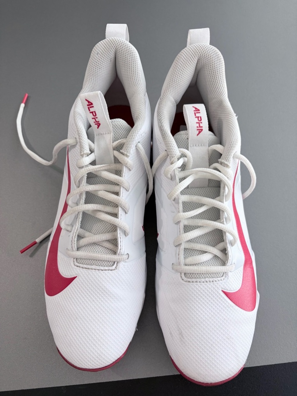 Nike football cleats, White with Red Accents, men’s size 9.5